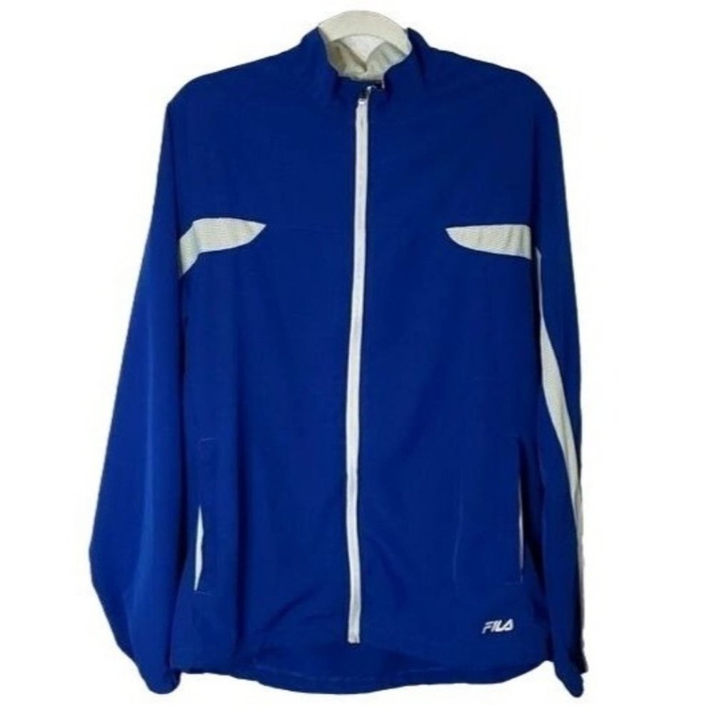 Fila Men's Windbreaker Jacket‎ Blue White 80's 90's Retro Vintage Med M